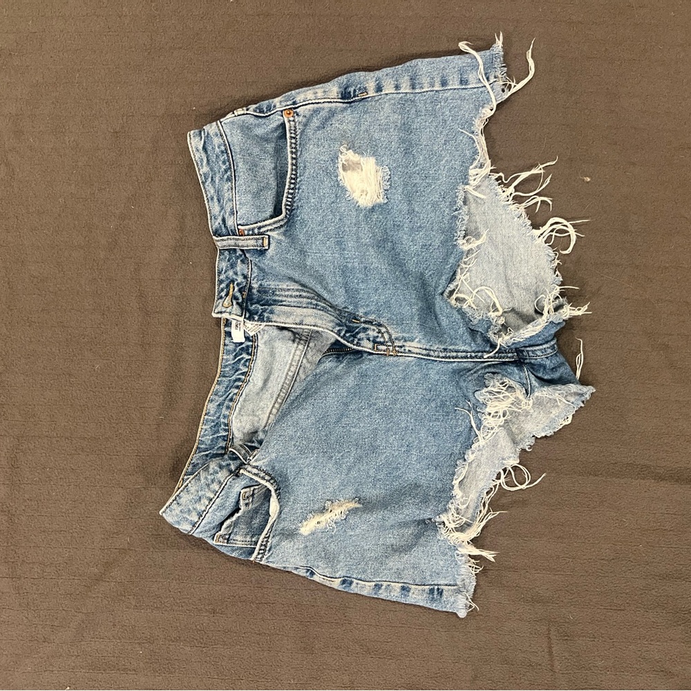Forever 21 Blue Distressed Jean Shorts